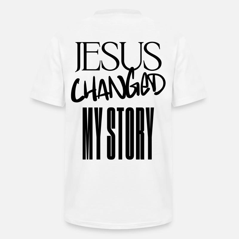 Jesus hat meine Geschichte verändert - Männer-T-Shirt mit V-Ausschnitt - Weiß