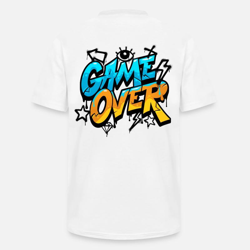 Game Over Graffiti Neon Gradient - Men's V-Neck T-Shirt - white