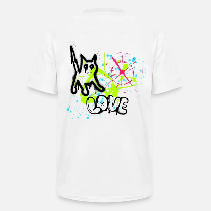 Neon Graffiti Splatter Pattern - Men's V-Neck T-Shirt - white