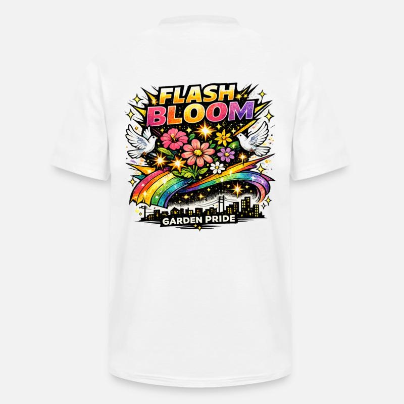Flash Bloom Garden Pride Blumen Regenbogen - Männer-T-Shirt mit V-Ausschnitt - Weiß