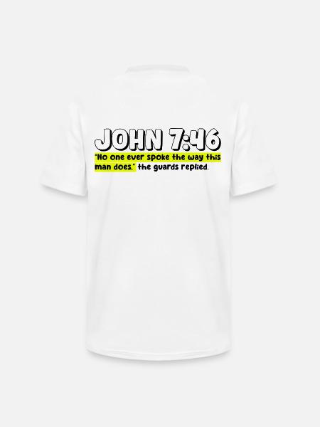 John 7:46 | Bible Quote - Men's V-Neck T-Shirt - white