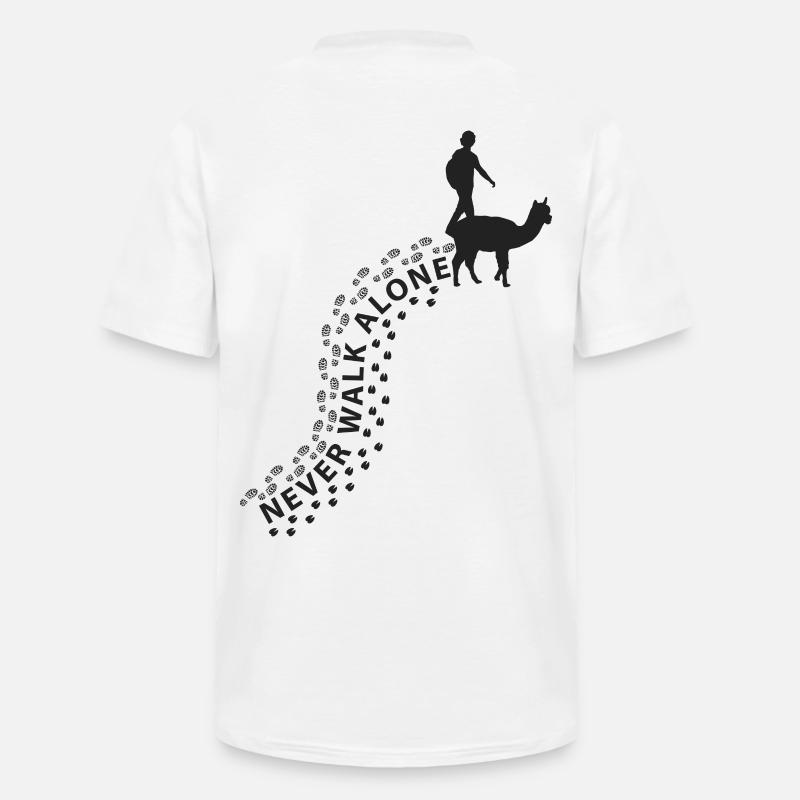 Alpaka Wanderung Never walk alone - Männer-T-Shirt mit V-Ausschnitt - Weiß