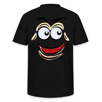 Cartoon Faces - Men's V-Neck T-Shirt - black - Back - AI Model Male 185 light (185cm)