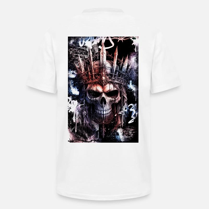 Dunkler gotischer Stadtschädel / Schädel - Männer-T-Shirt mit V-Ausschnitt - Weiß