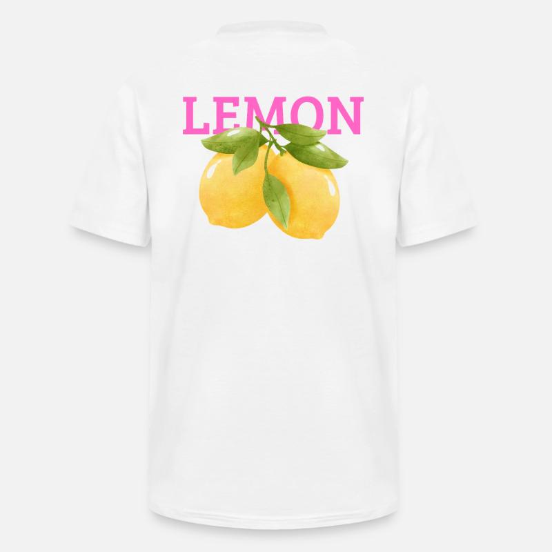 Lemon - Männer-T-Shirt mit V-Ausschnitt - Weiß