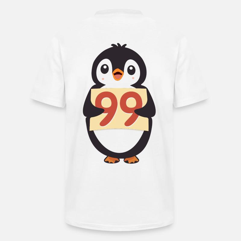 Süßer Pinguin hält ein Zahlenzeichen - Männer-T-Shirt mit V-Ausschnitt - Weiß