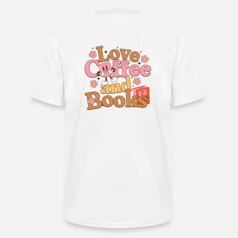 Liebe Kaffee und Bücher - Männer-T-Shirt mit V-Ausschnitt - Weiß