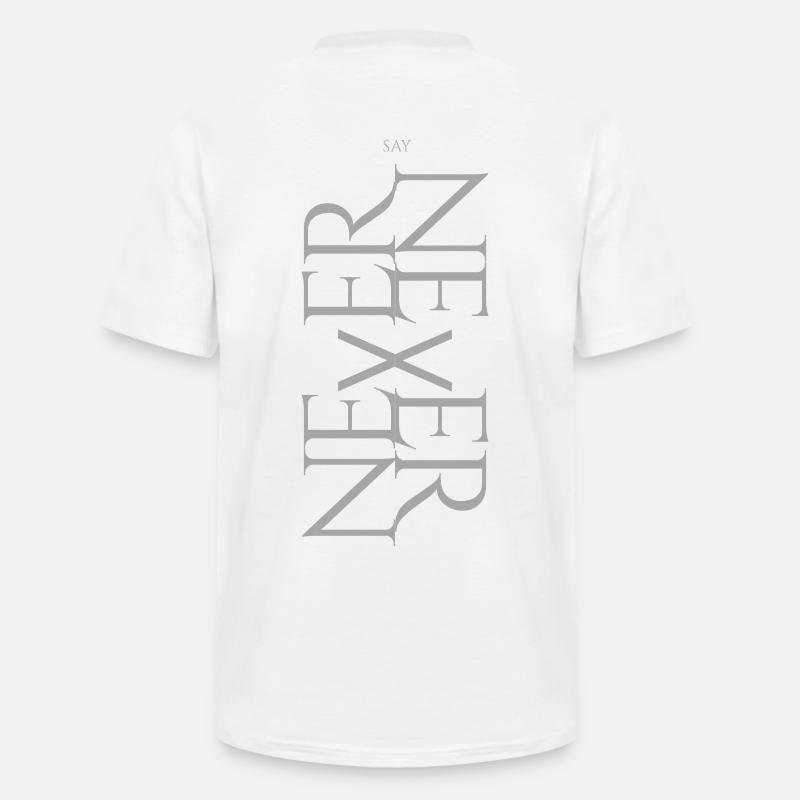 NEVER SAY NEVER – Statement Design - Männer-T-Shirt mit V-Ausschnitt - Weiß