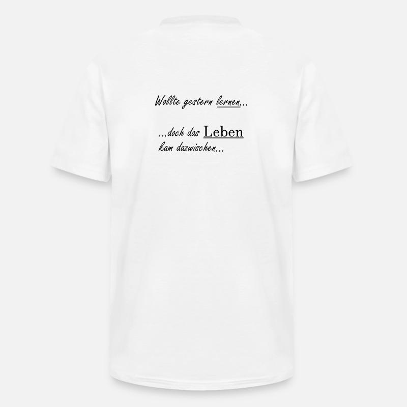 Unispruch "Wollte gestern lernen" Studenten - Männer-T-Shirt mit V-Ausschnitt - Weiß