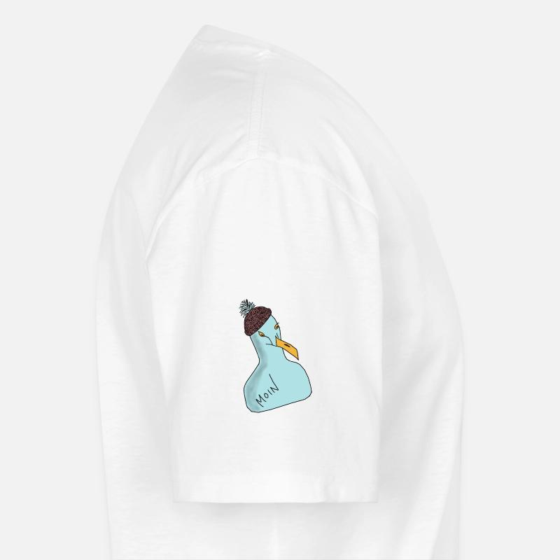Möwe mit Pudelmütze - Männer-T-Shirt mit V-Ausschnitt - Weiß