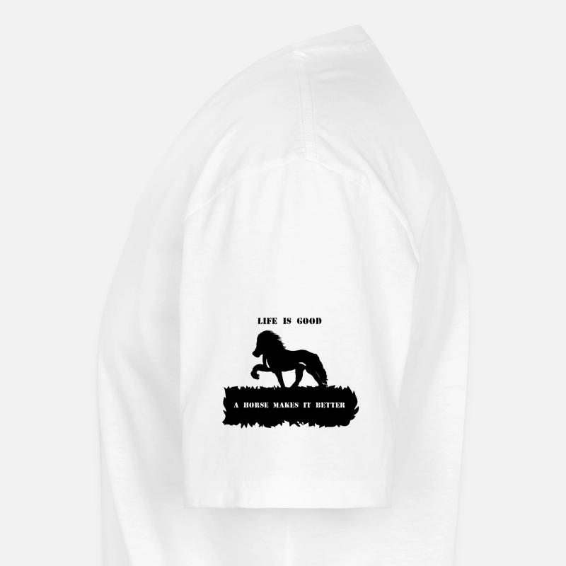 Spruch 2 mit Pferd 1 schwarz - Männer-T-Shirt mit V-Ausschnitt - Weiß