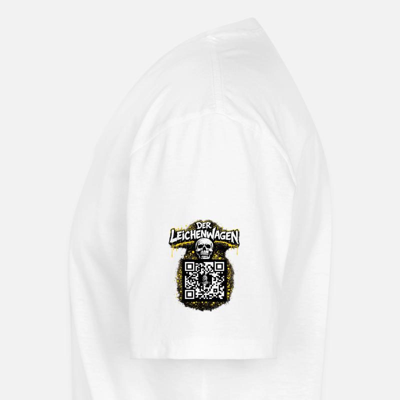 Der Leichenwagen mit QR Code - Männer-T-Shirt mit V-Ausschnitt - Weiß
