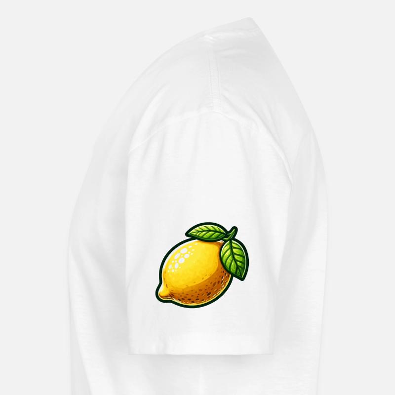 Handwerklich hergestellte Zitrone - Männer-T-Shirt mit V-Ausschnitt - Weiß