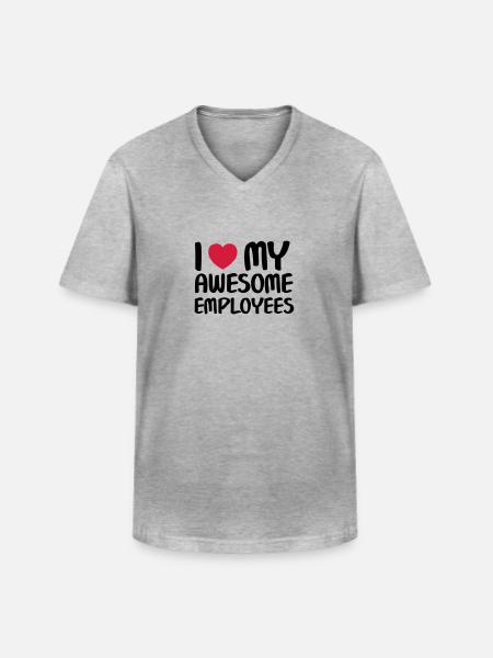 I Heart My Awesome Employees - Men's V-Neck T-Shirt - heather grey