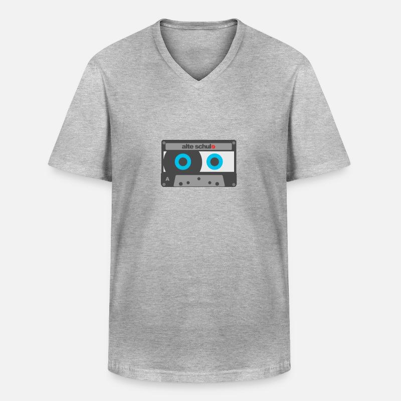 Alte Schule - Männer-T-Shirt mit V-Ausschnitt - Grau meliert