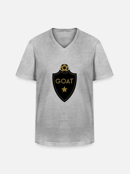 GOAT SHIELD SOCCER 01 - Men's V-Neck T-Shirt - heather grey