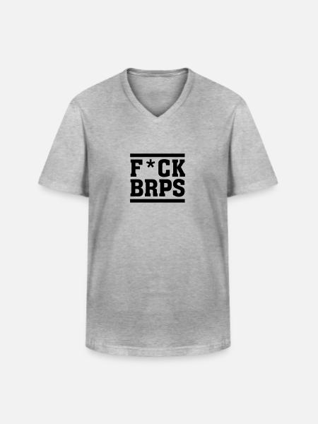 F*CK BRPS - Men's V-Neck T-Shirt - heather grey