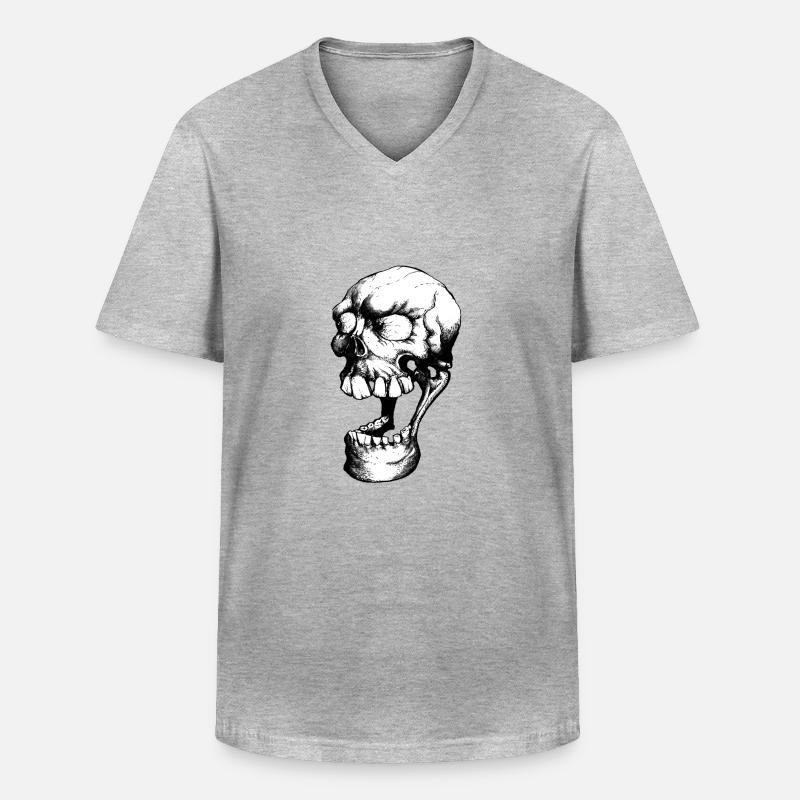 Laughing Dead - Männer-T-Shirt mit V-Ausschnitt - Grau meliert