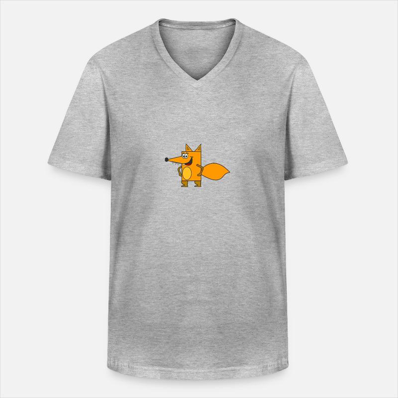 arctic fox fuchs68 - Männer-T-Shirt mit V-Ausschnitt - Grau meliert
