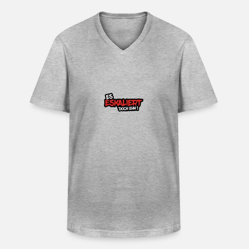 ES ESKALIERT DOCH EHH ! - Männer-T-Shirt mit V-Ausschnitt - Grau meliert
