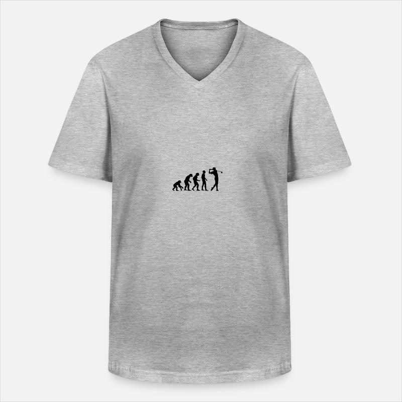Evolution Golf - Männer-T-Shirt mit V-Ausschnitt - Grau meliert