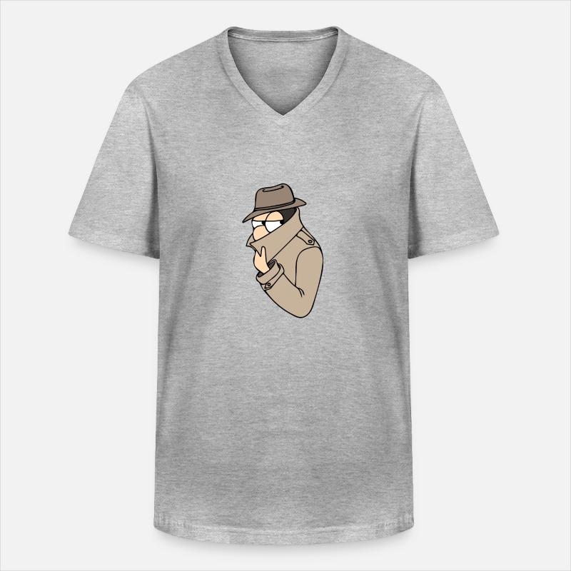 Inkognito - Männer-T-Shirt mit V-Ausschnitt - Grau meliert