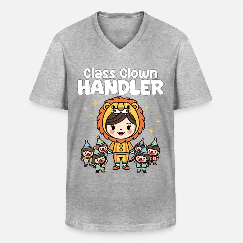 KLASSE CLOWN HANDLER - LEHRER GESCHENK - Männer-T-Shirt mit V-Ausschnitt - Grau meliert