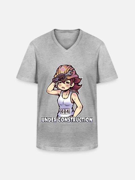 Under Construction - 404 - Men's V-Neck T-Shirt - heather grey