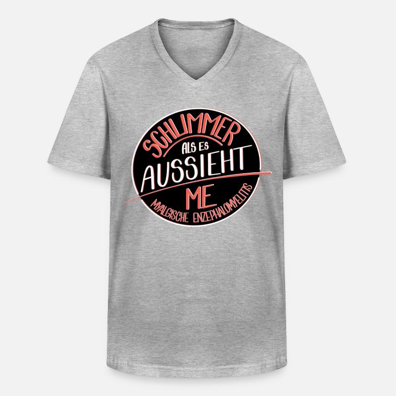 Schlimmer als es aussieht, ME  - Männer-T-Shirt mit V-Ausschnitt - Grau meliert