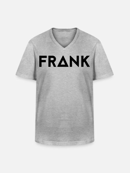 Prénom Frank - T-shirt col V Homme - gris chiné