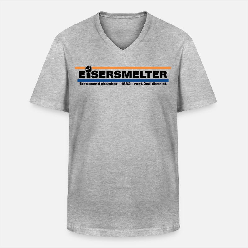 Eisersmelter 1882 - Männer-T-Shirt mit V-Ausschnitt - Grau meliert
