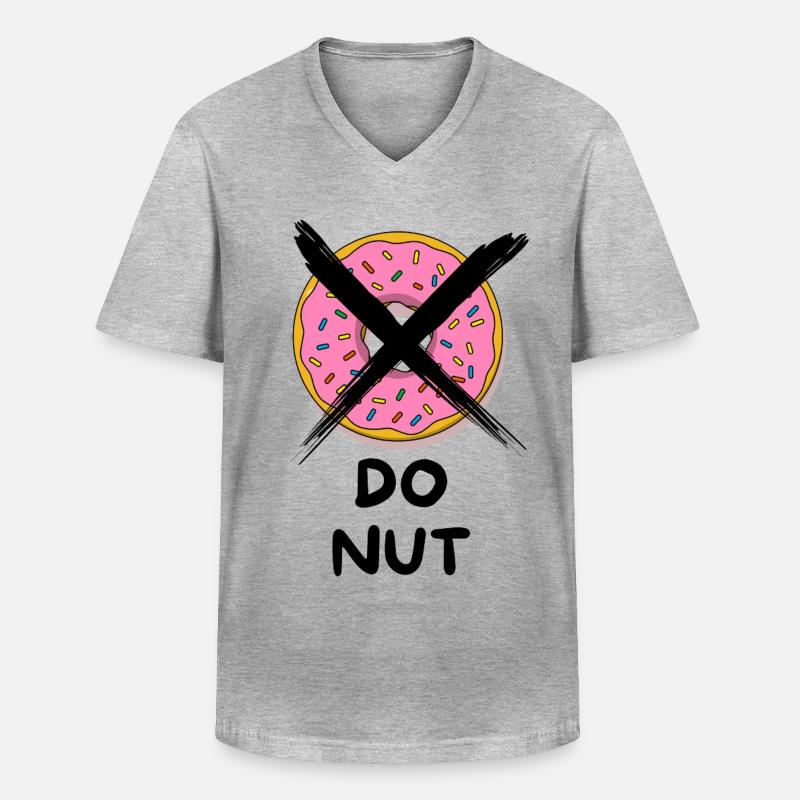 Do_Nut - Männer-T-Shirt mit V-Ausschnitt - Grau meliert