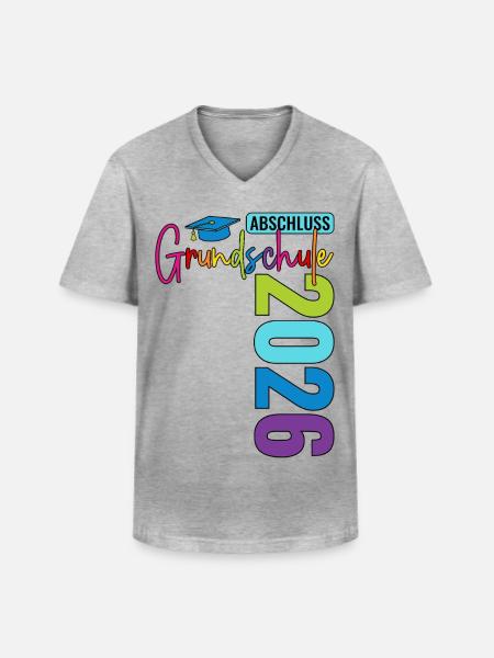 Abschluss Grundschule 2026 - Männer-T-Shirt mit V-Ausschnitt - Grau meliert
