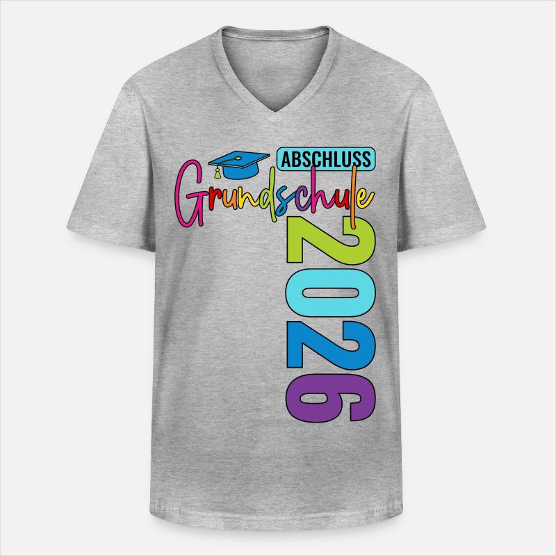 Abschluss Grundschule 2026  - Männer-T-Shirt mit V-Ausschnitt - Grau meliert