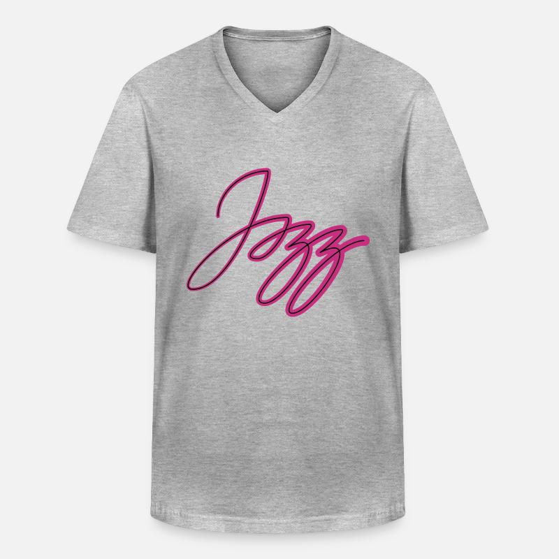 Jazz - Männer-T-Shirt mit V-Ausschnitt - Grau meliert