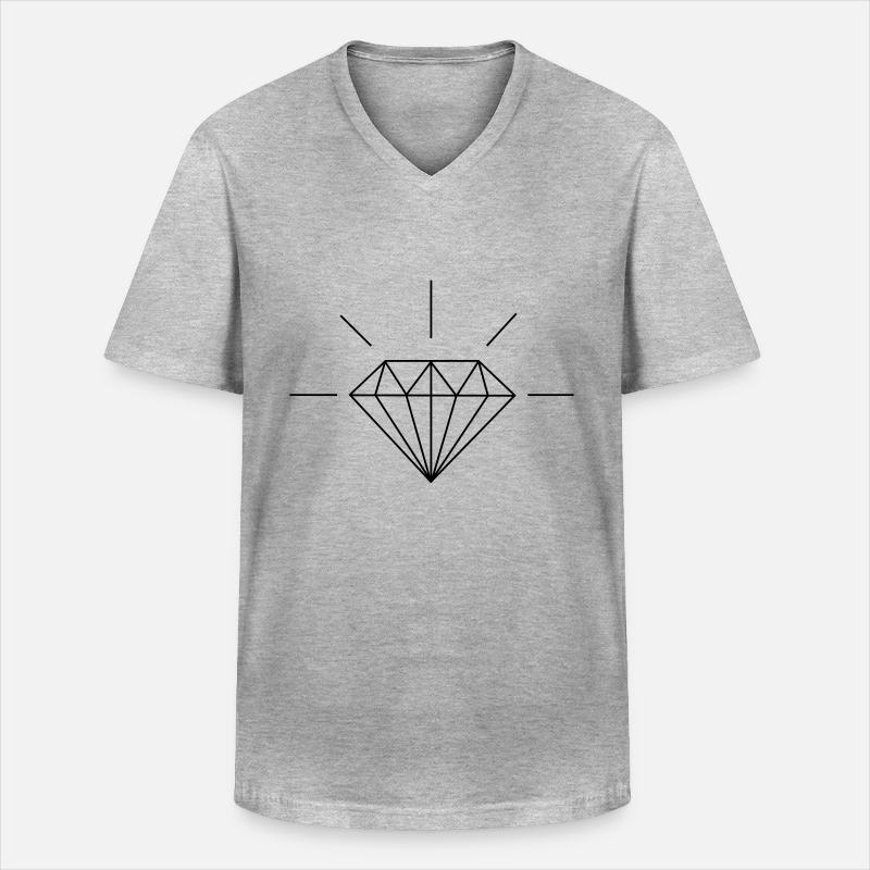 Funkelnder Diamant - Männer-T-Shirt mit V-Ausschnitt - Grau meliert