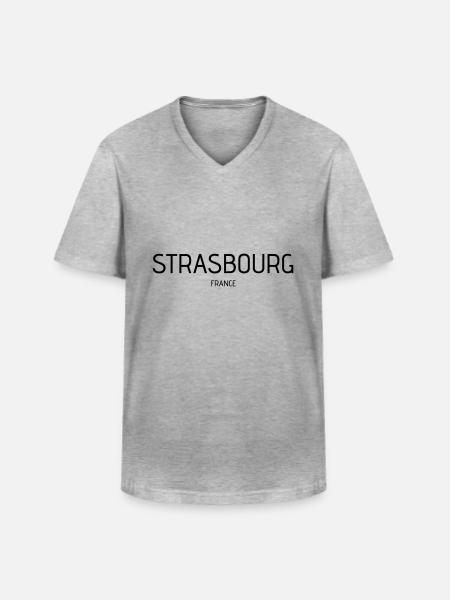 Strasbourg - Men's V-Neck T-Shirt - heather grey