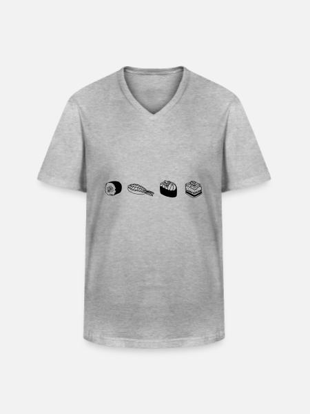 sushi - Men's V-Neck T-Shirt - heather grey
