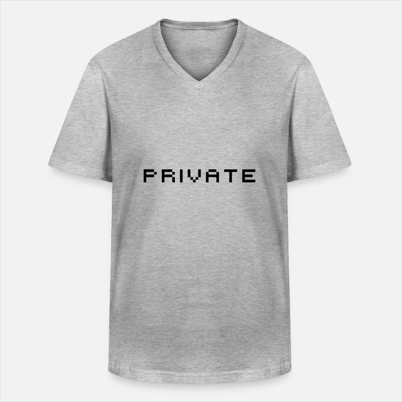 Private - Männer-T-Shirt mit V-Ausschnitt - Grau meliert