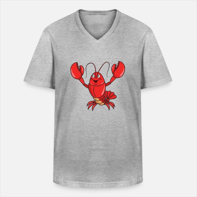 lobster - Men's V-Neck T-Shirt - heather grey