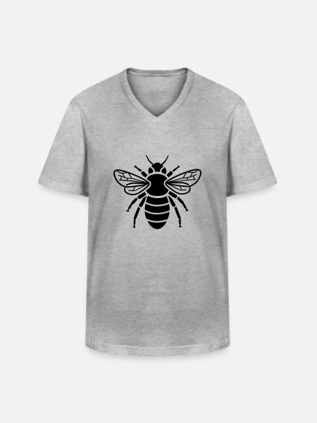Bee - insect - Men's V-Neck T-Shirt - heather grey