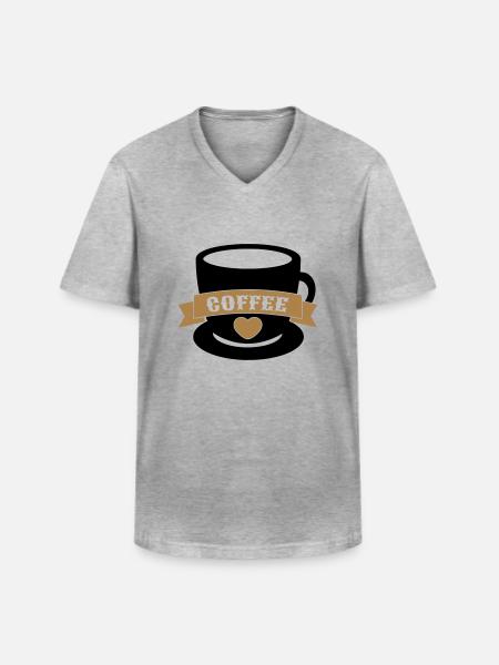 coffee - Men's V-Neck T-Shirt - heather grey
