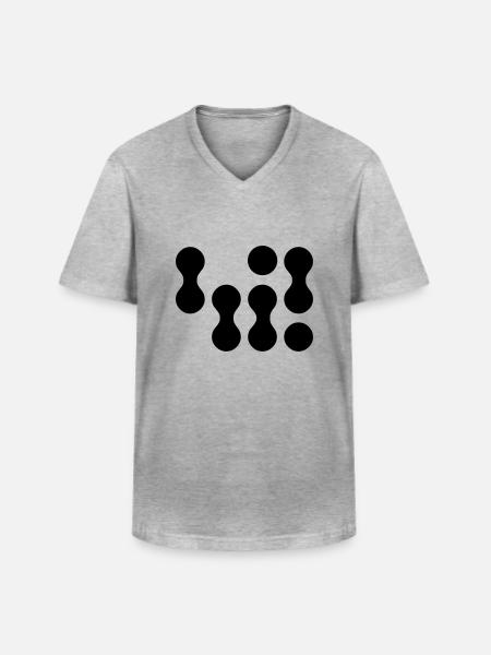 42 (weißer Text) EPS - Männer-T-Shirt mit V-Ausschnitt - Grau meliert