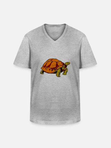 turtle - Men's V-Neck T-Shirt - heather grey