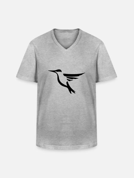 Kolibri 2 - Vogel Geschenk Geschenkidee - Männer-T-Shirt mit V-Ausschnitt - Grau meliert