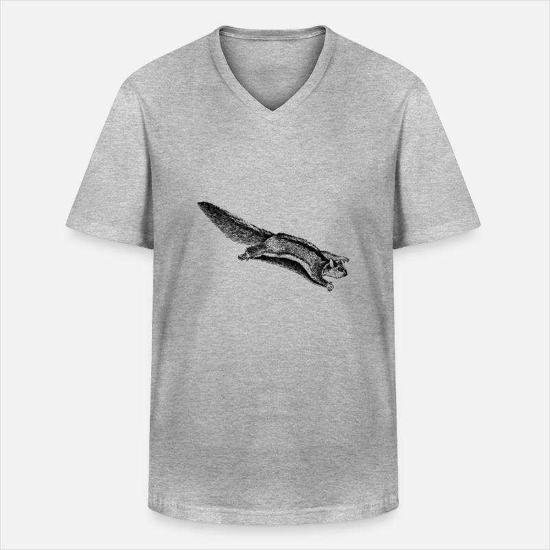 Gleithörnchen - Männer-T-Shirt mit V-Ausschnitt - Grau meliert