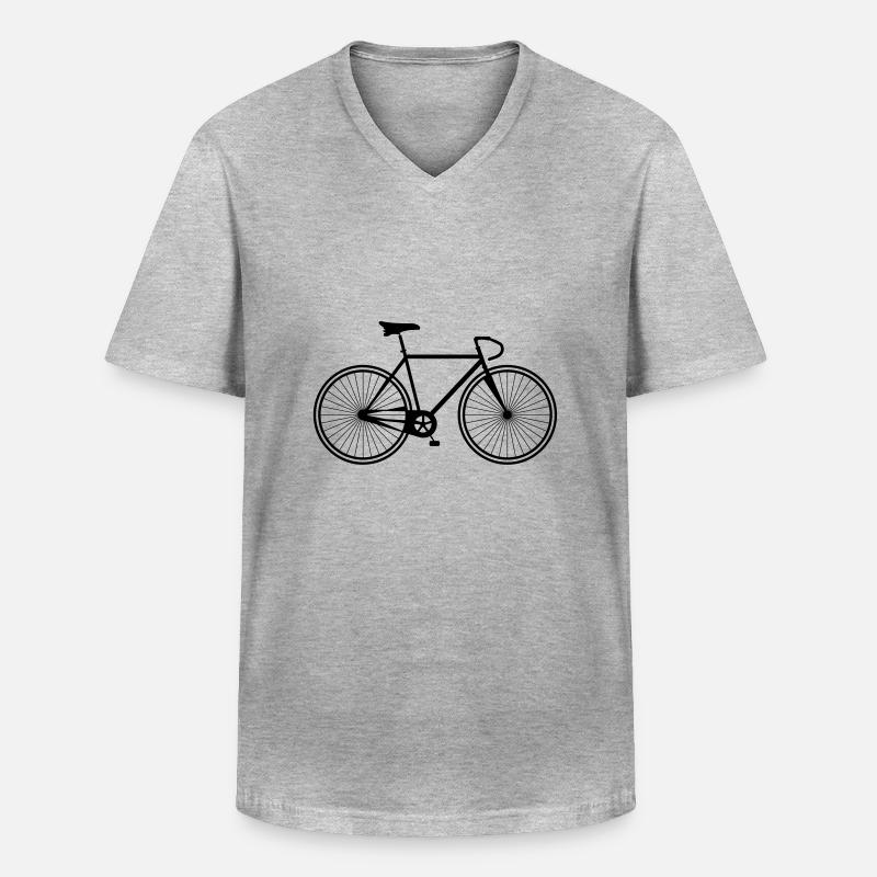 Fahrrad - Männer-T-Shirt mit V-Ausschnitt - Grau meliert