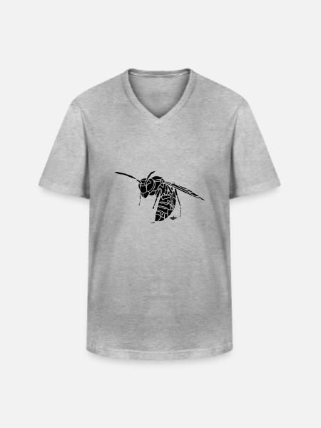 Wasp 2 - Männer-T-Shirt mit V-Ausschnitt - Grau meliert