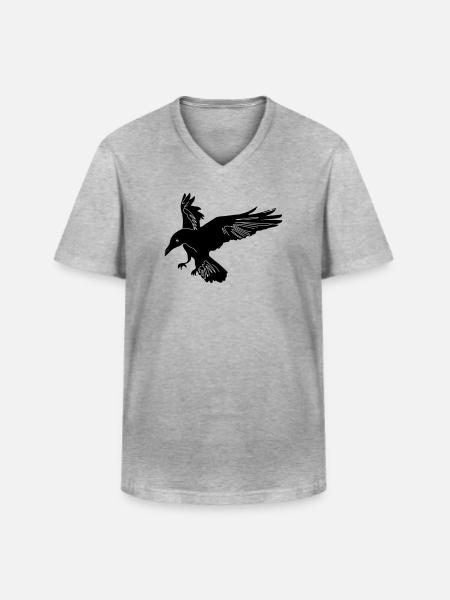 Raven Hugin - Men's V-Neck T-Shirt - heather grey