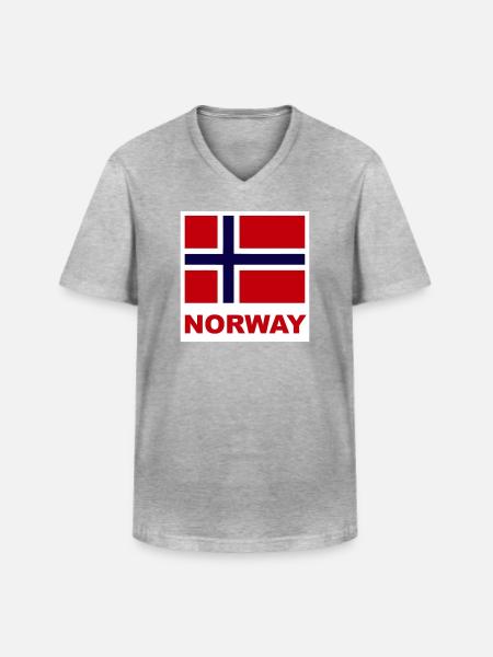 Norvège Norvège Drapeau - T-shirt col V Homme - gris chiné